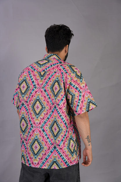 Multicolor Printed Casual Half Sleeves Men's Shirt