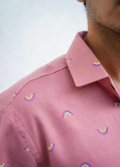 Mini Rainbow Pink Men's Shirt