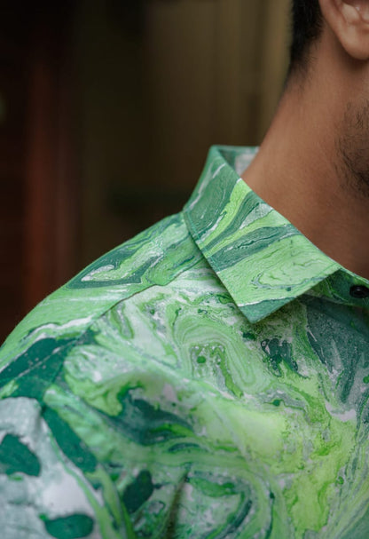 Green Shades Abstract Printed Men's Shirt