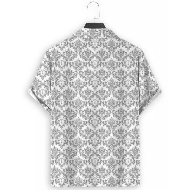 Printed Grey Casual Men's Shirt Half Sleeves