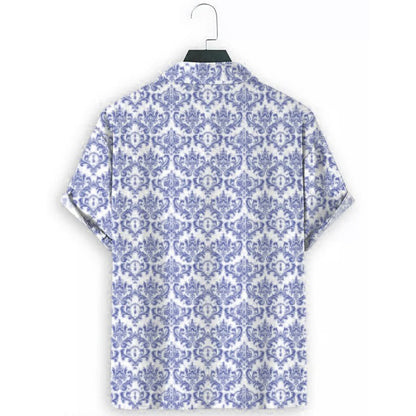 Lilac Printed Half Sleeves Men's Casual Shirt