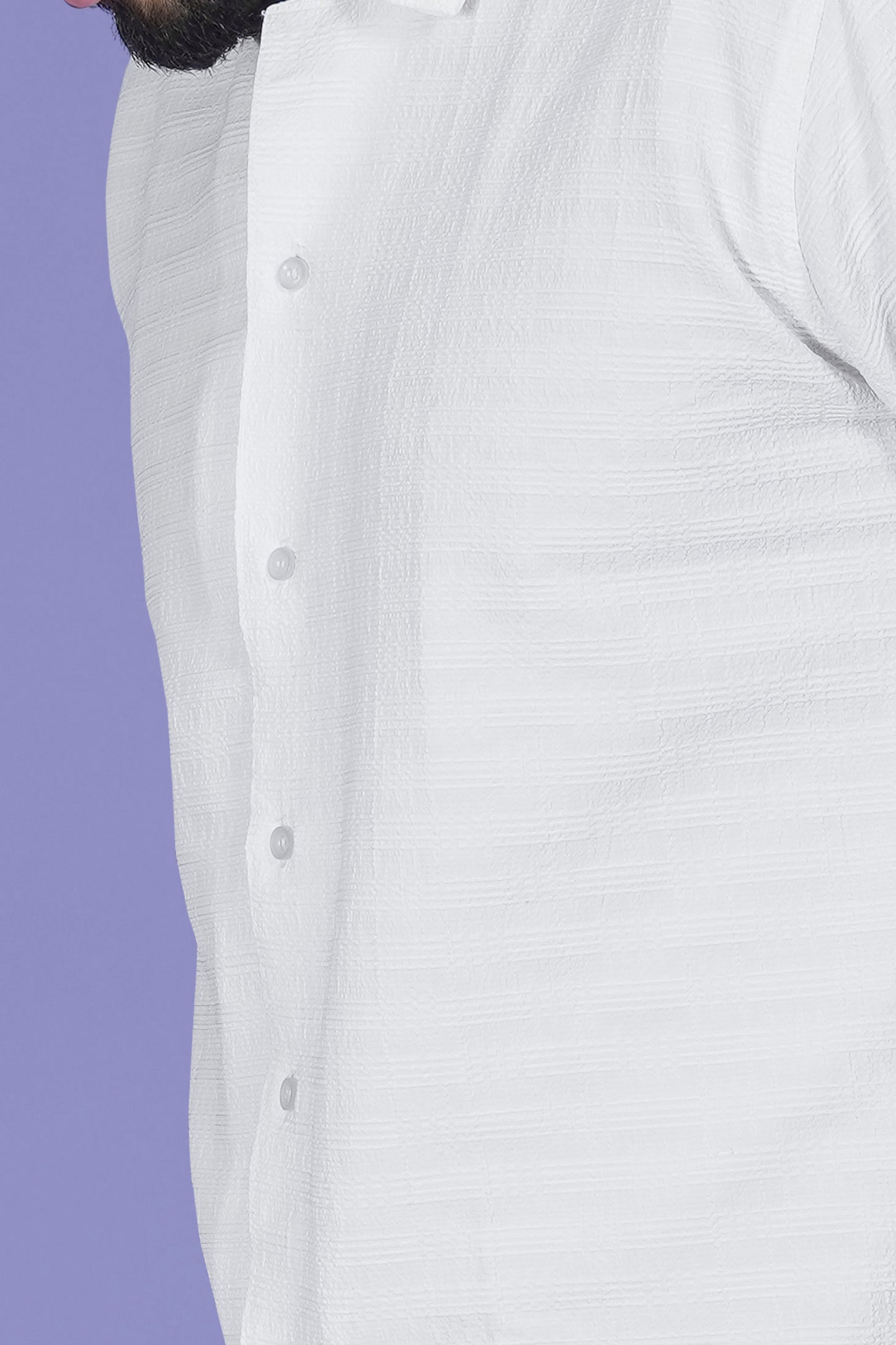 White textured men’s casual shirt